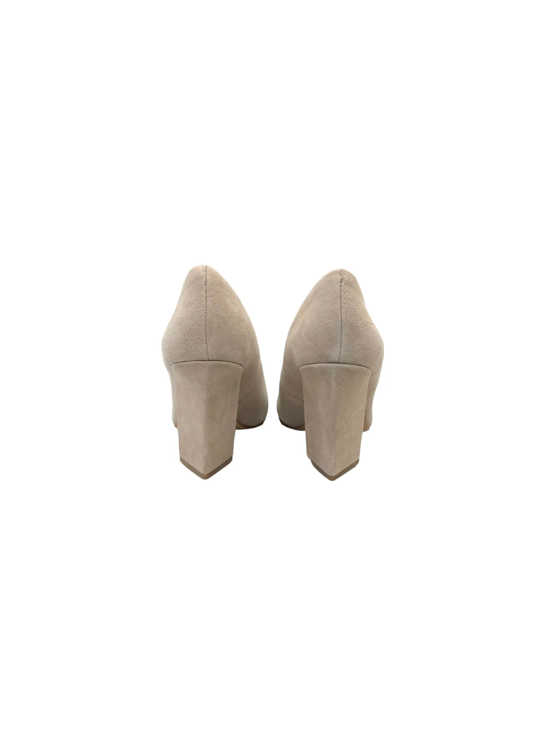 Beige Shoes Heels Block Vince Camuto, Size 9.5