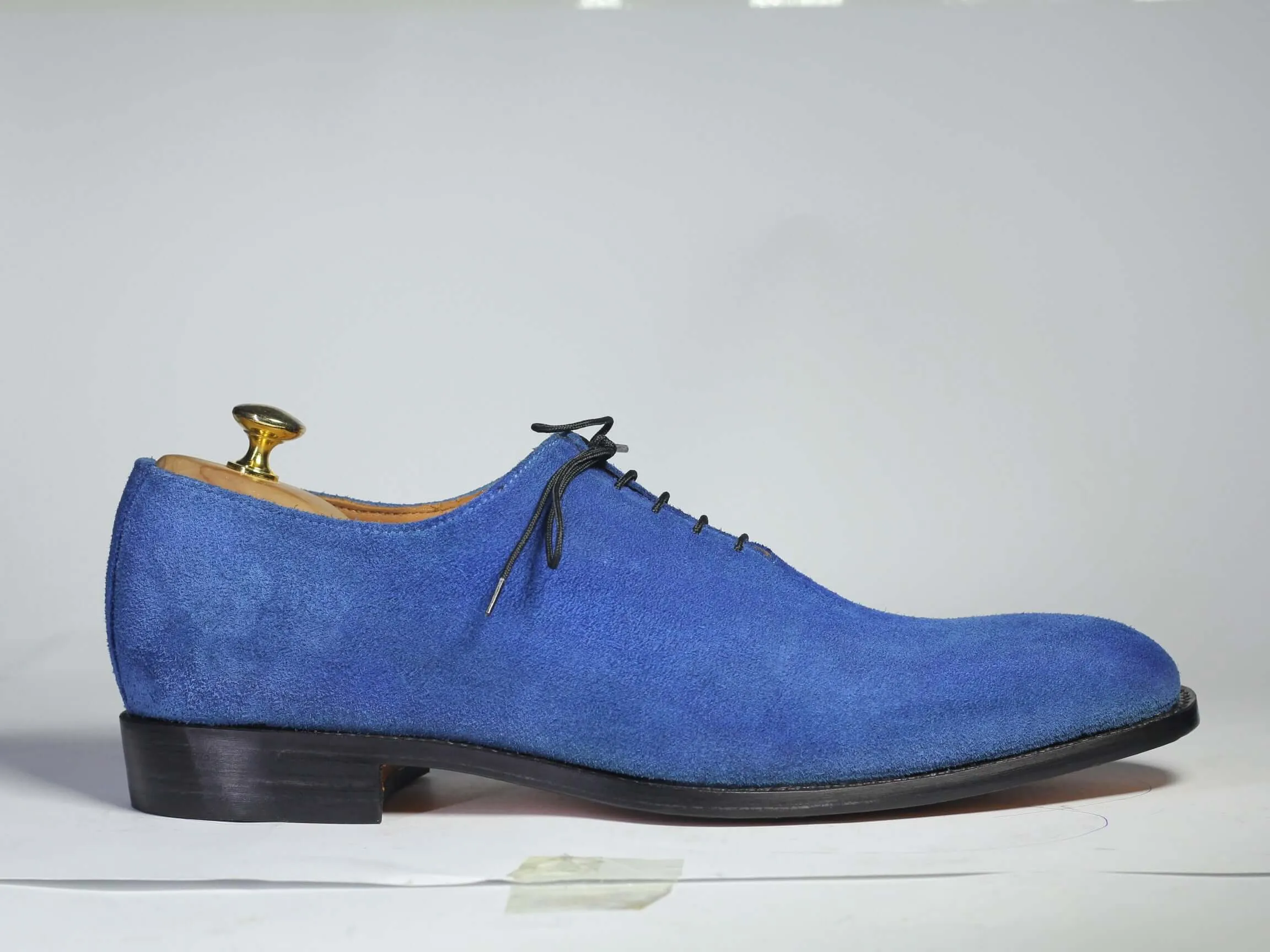 Bespoke Blue Suede Lace up Shoe for Men