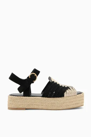 Elsa Espadrille - Noir Python Colorblock