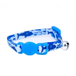 Li'l Pals 5/16" Adjustable Breakaway Kitten Collar - Blue Shark