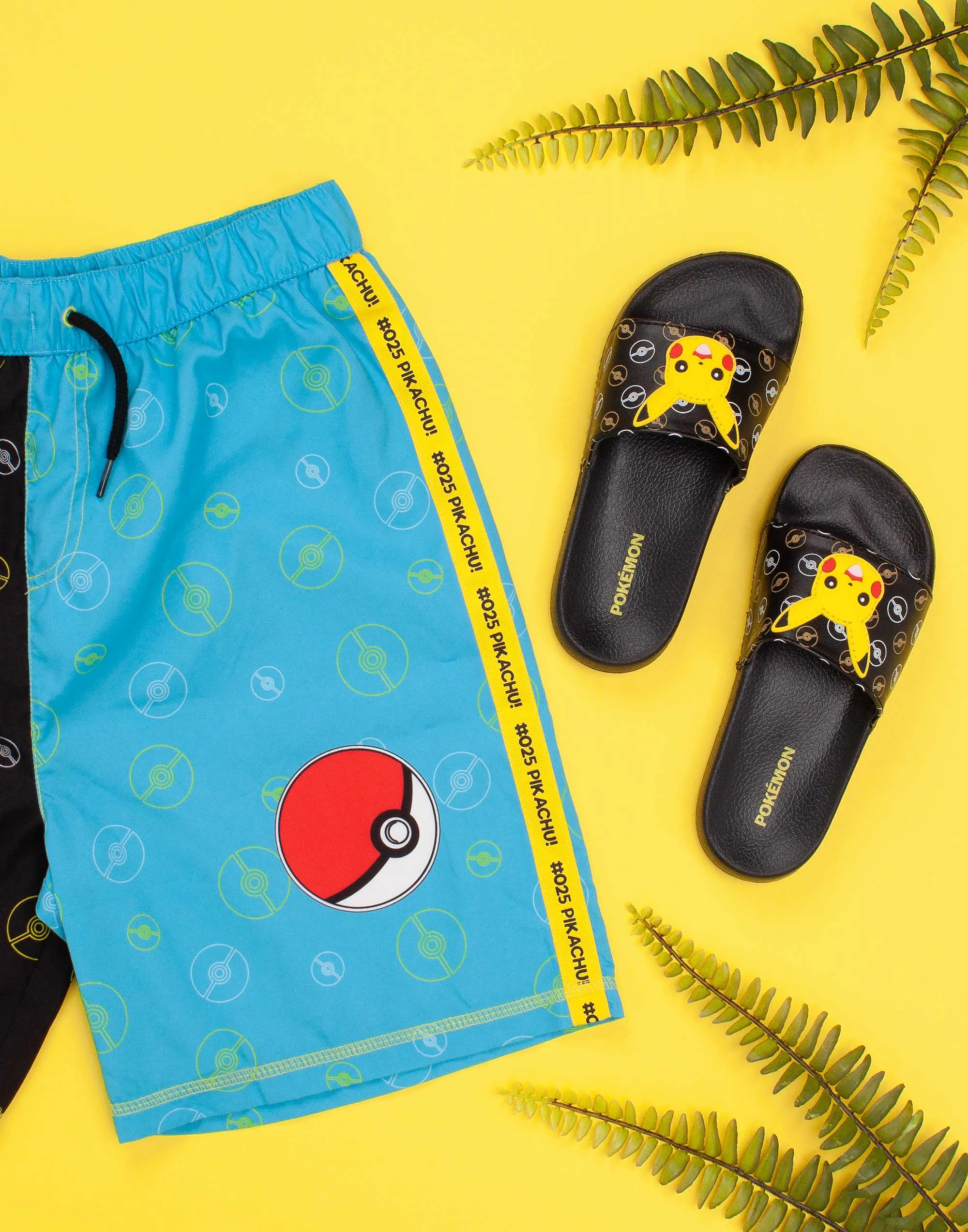 Pokemon Pikachu Boys Sliders Black