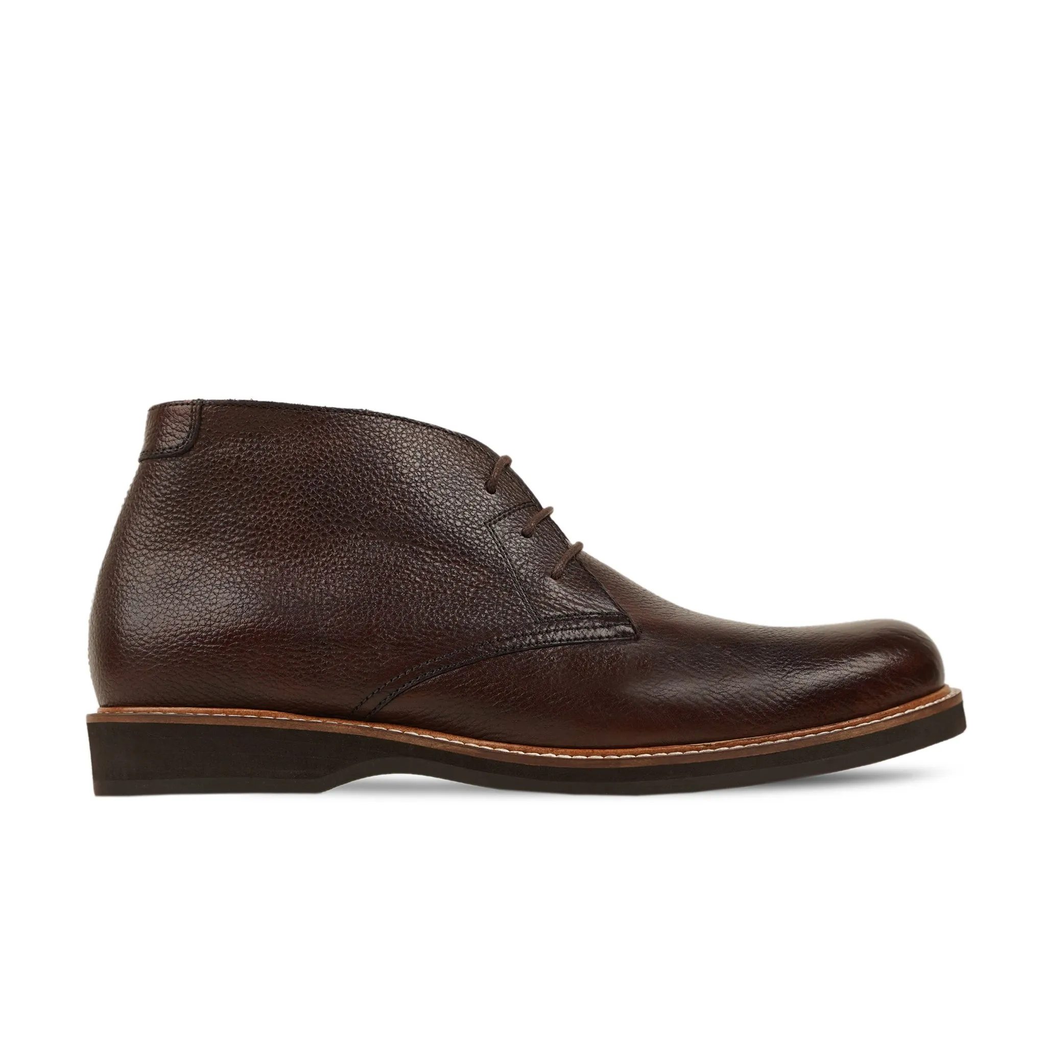 Tadao - Men's Brown Pebble Grain Leather Chukka Boot